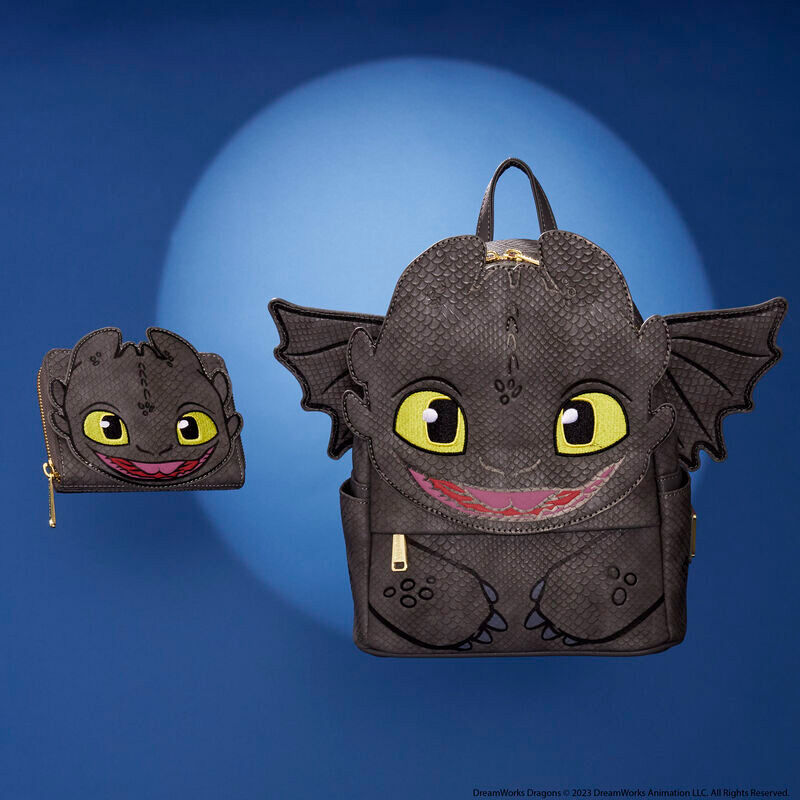 Mochila Loungefly de Desdentao gris con ojos amarillos - 8