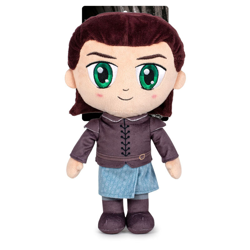 Peluche de Arya de Juego de Tronos con vestuario morado y azul