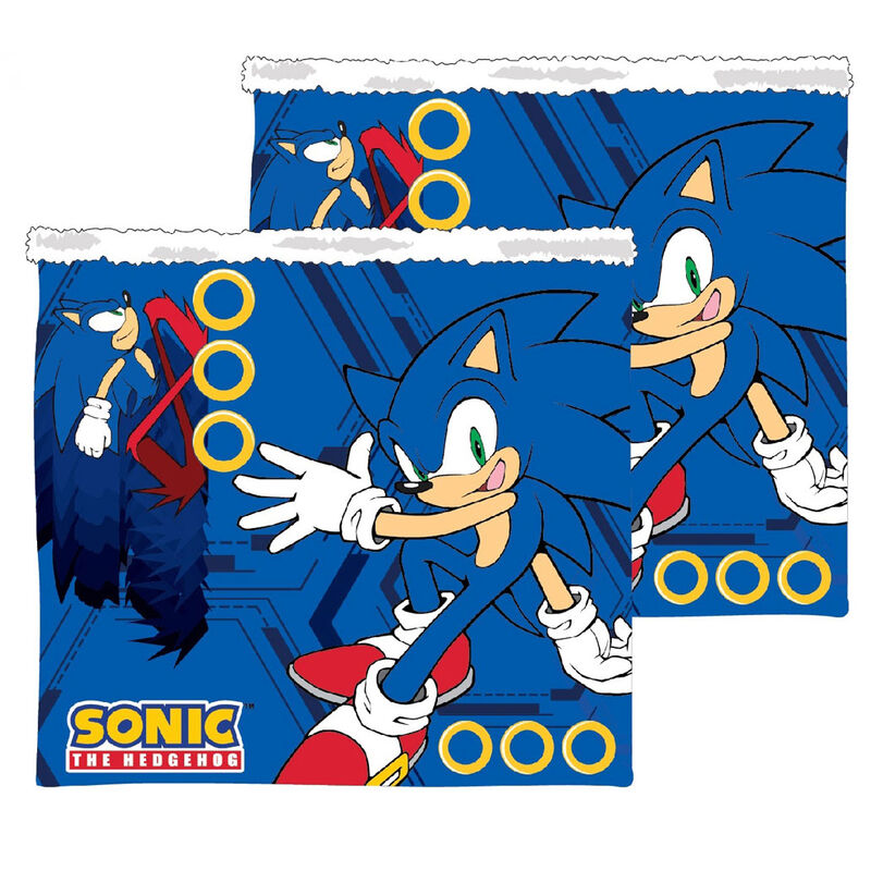 Braga de cuello infantil de sherpa con estampado azul de Sonic