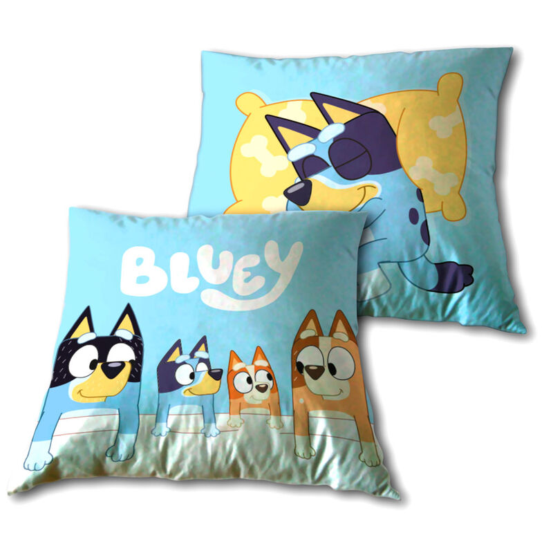 Cojín Bluey de microfibra con estampado de personajes