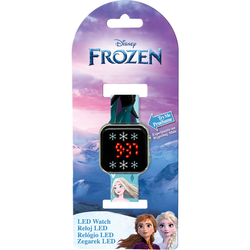 Reloj LED Frozen II Disney con correa azul de Anna y Elsa - 2