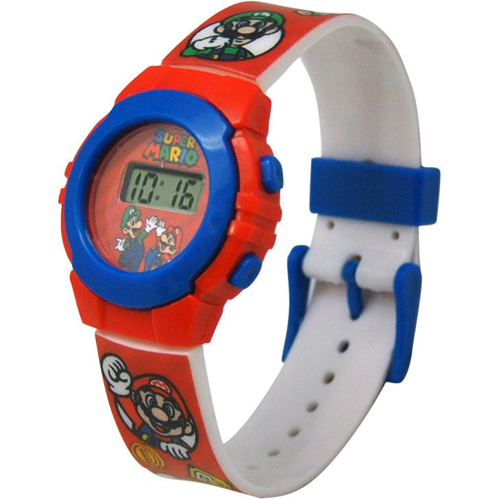 Reloj digital Nintendo Super Mario Bros con correa roja y esfera azul - 3