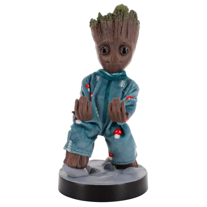 Soporte Cable Guy de Groot en pijama azul sobre base negra