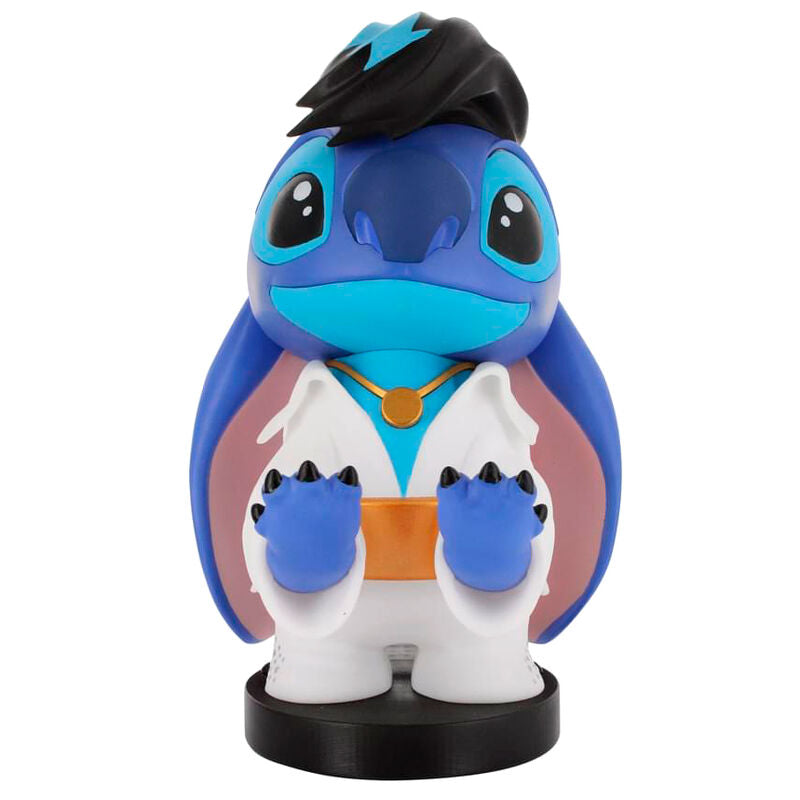 Soporte Cable Guy de Stitch vestido de Elvis sobre base negra
