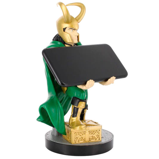 Soporte Cable Guy de Loki Marvel con armadura dorada y capa verde - 8