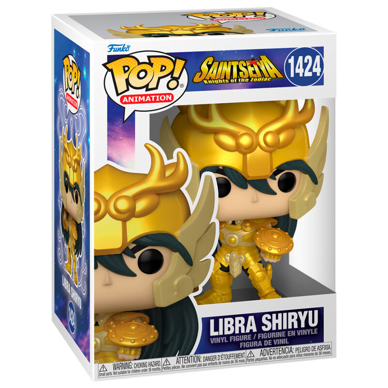 Figura Funko POP! de Libra Shiryu con armadura dorada de Saint Seiya en su caja - 2