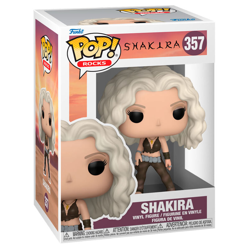 Figura Funko POP! Rocks de Shakira con cabello rubio rizado y atuendo oscuro - 2