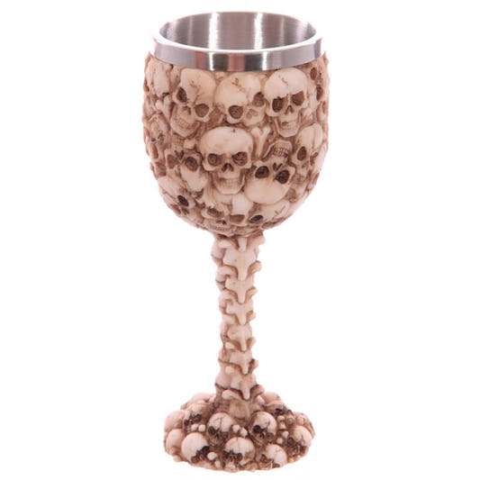 Copa decorativa PUCKATOR con calaveras y tallo de columna vertebral - 2