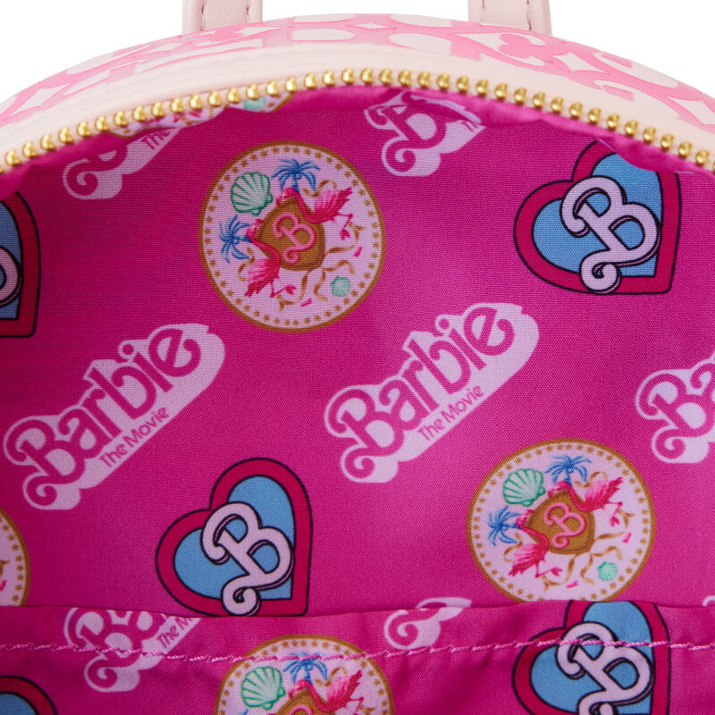 Mochila rosa Barbie Loungefly con flamencos y detalles dorados - 6