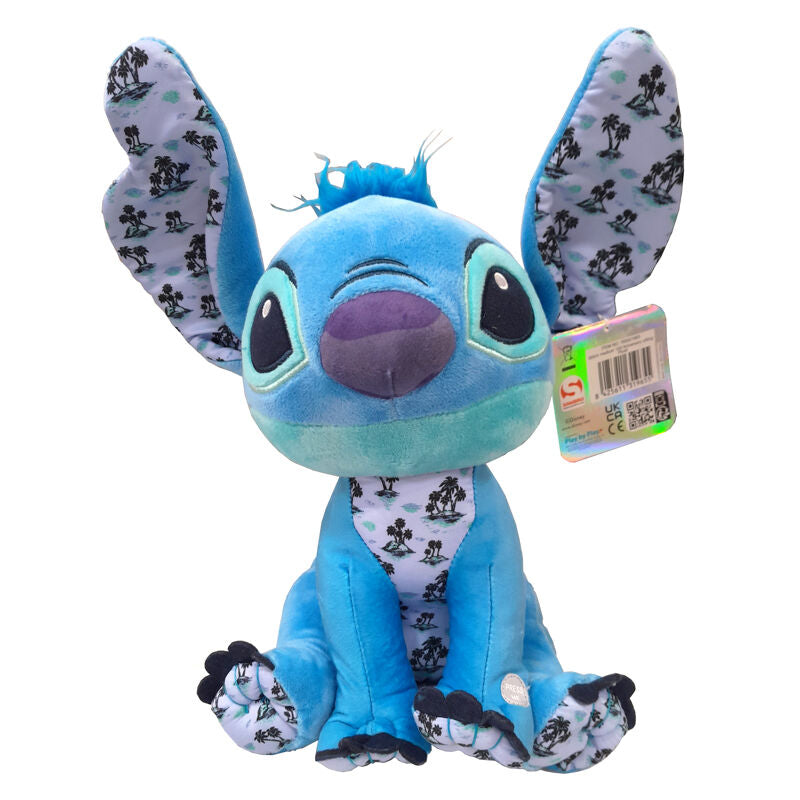 Peluche de Stitch Disney azul con estampado tropical - 2