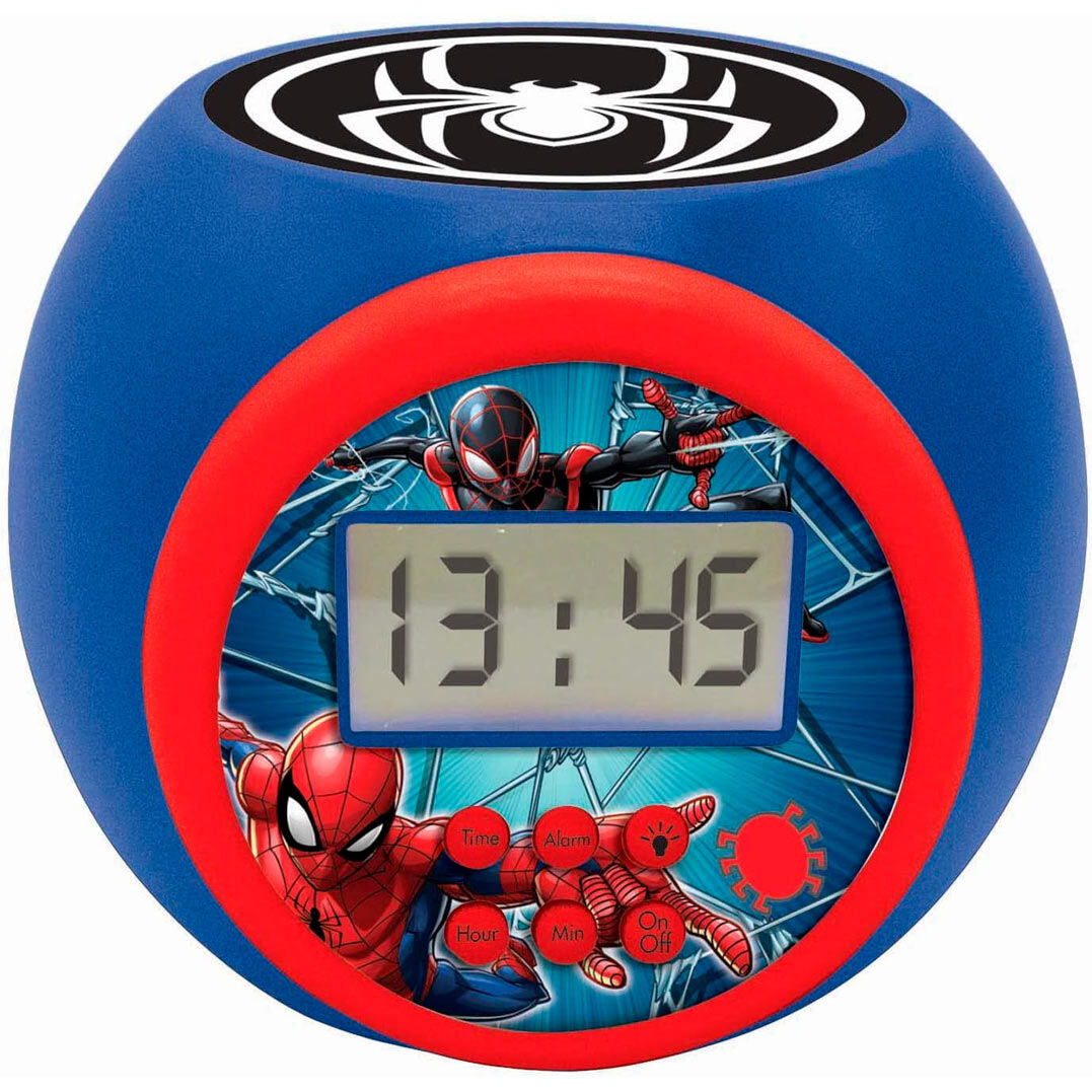 Reloj despertador Spiderman Marvel azul y rojo con proyector - 3