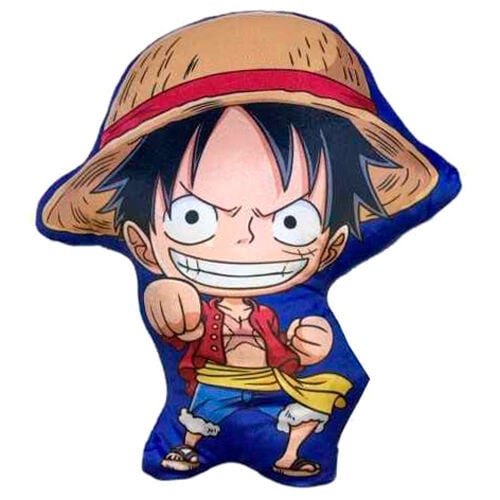 Cojín 3D de Luffy de One Piece con sombrero de paja