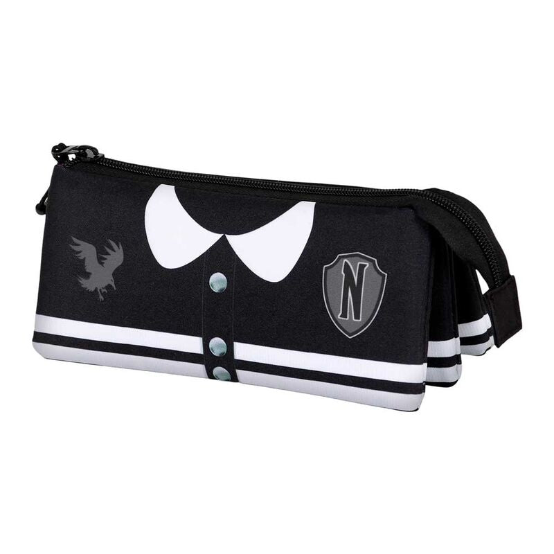 Portatodo triple Wednesday Varsity negro y blanco - 3