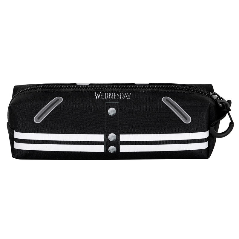 Portatodo Varsity negro de Wednesday con bandas blancas - 3