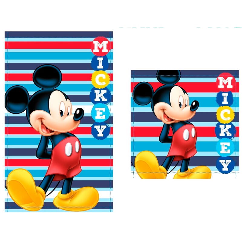 Set de dos toallas Mickey Disney con diseño de rayas