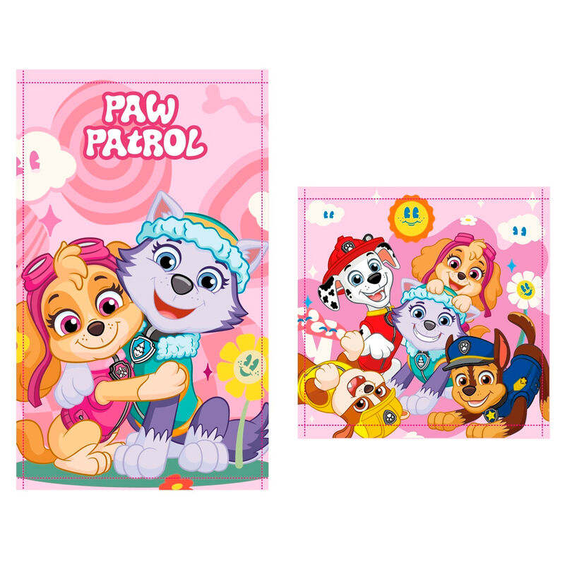 Set de dos toallas Paw Patrol rosas de algodón