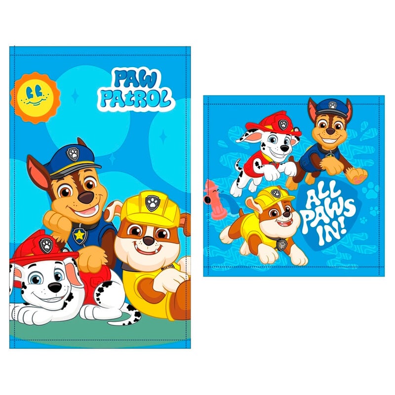 Set de dos toallas azules Paw Patrol de algodón