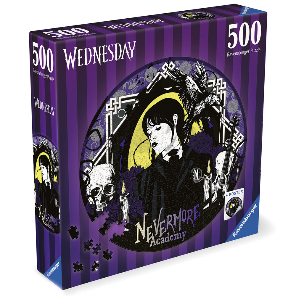 Puzzle Ravensburger de Wednesday de 500 piezas con Nevermore Academy - 3