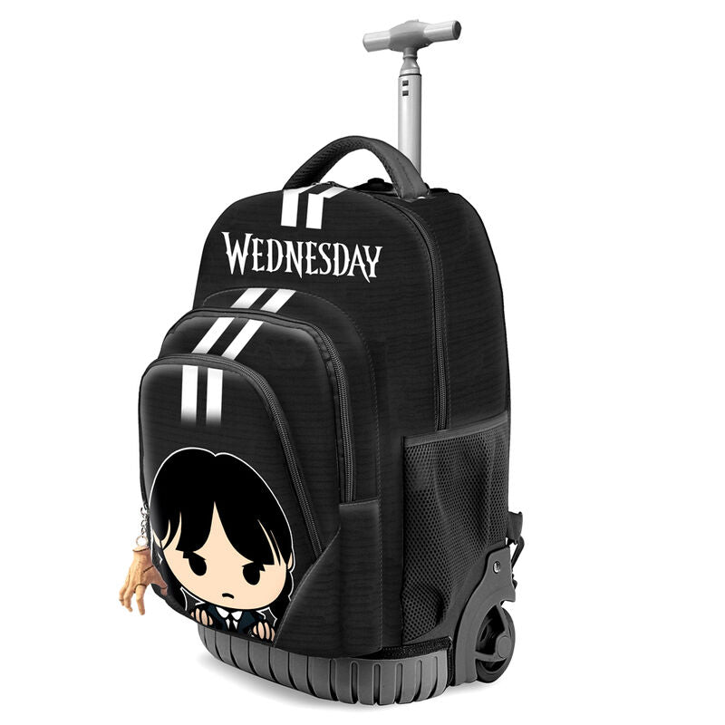 Mochila trolley negra Wednesday de 47 cm con ruedas