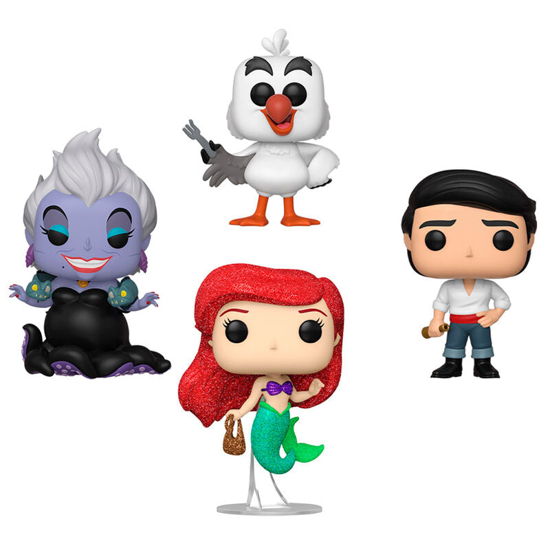 Pack Funko Pop de 4 figuras de Disney La Sirenita: Ariel, Eric, Scuttle y Ursula - 2