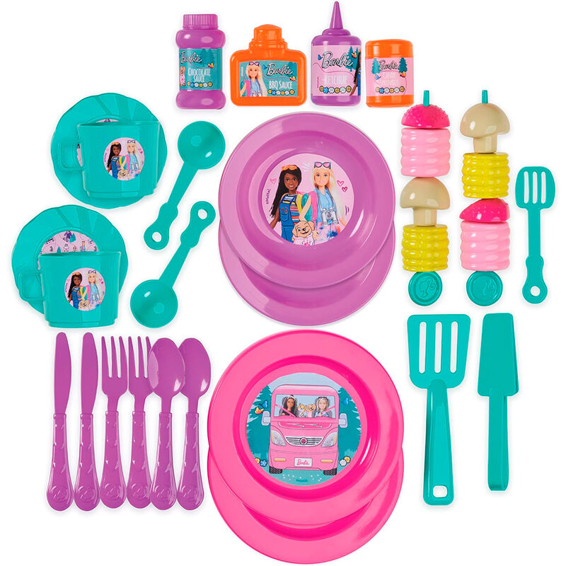 Playset Barbie Glamping rosa con barbacoa y accesorios - 4