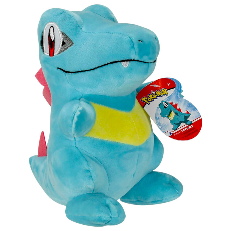 Peluche Totodile de Pokémon azul turquesa con vientre amarillo - 2
