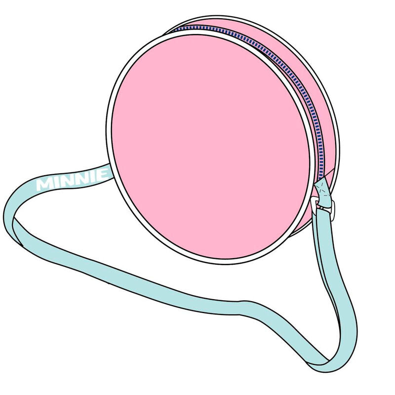 Bolso bandolera redondo rosa de Minnie Disney con correa verde menta - 3
