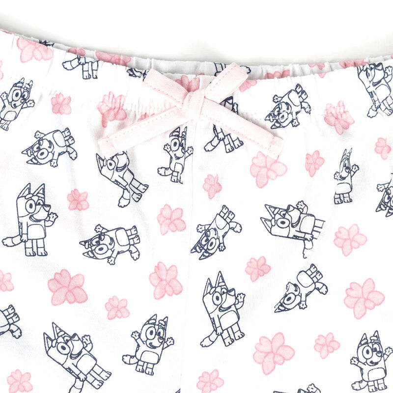 Pijama infantil rosa de manga corta con estampado de Bluey y pantalón corto - 2
