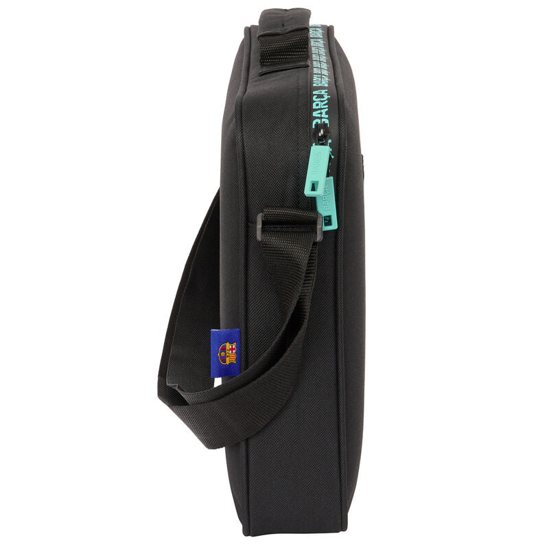 Cartera negra FC Barcelona con bandolera ajustable y asa de mano - 3