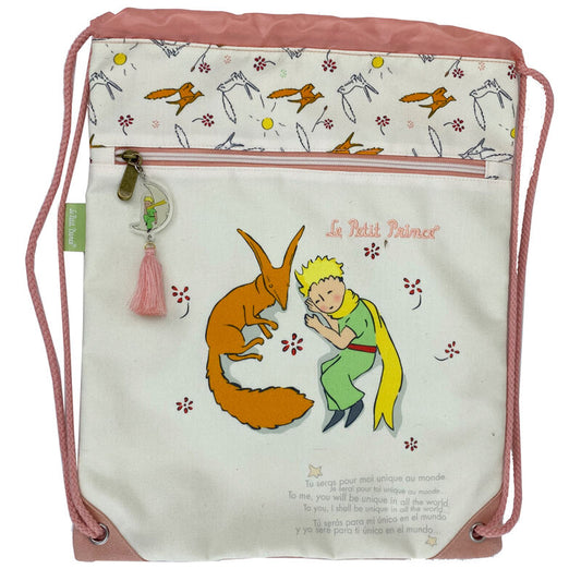 Saco mochila de El Principito con ilustración del personaje y el zorro - 2
