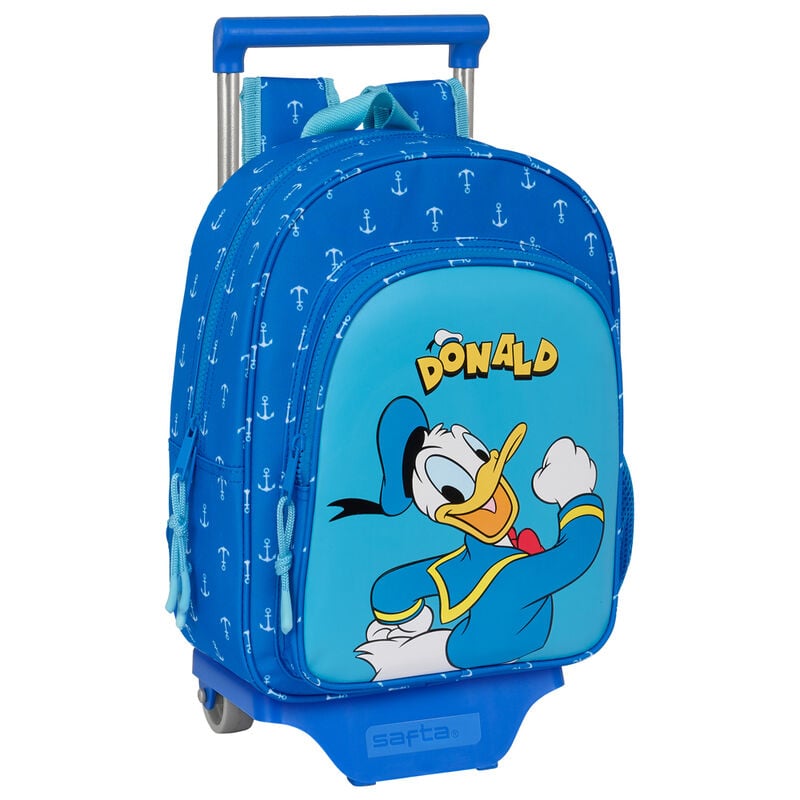 Trolley escolar azul de Pato Donald Disney con mochila extraíble