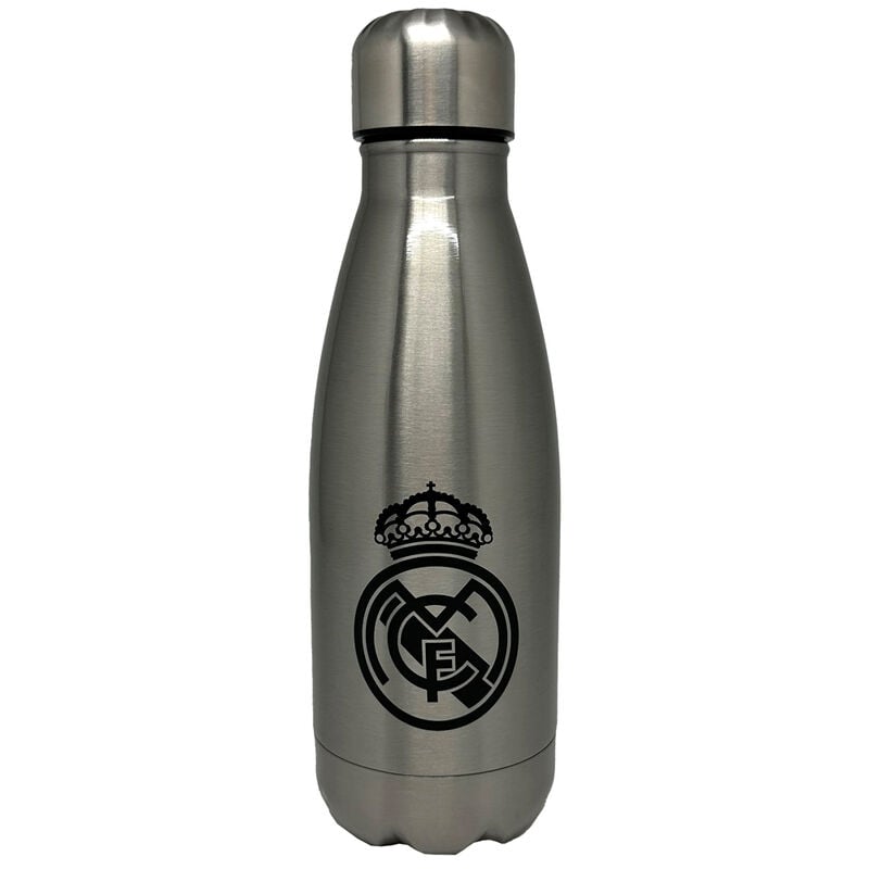 Botella plateada de acero inoxidable Real Madrid de 550 ml