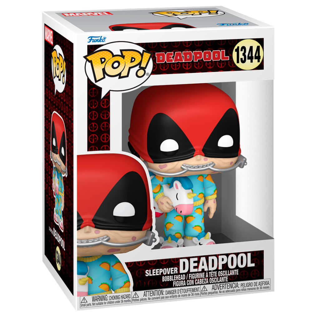 Figura Funko POP! Marvel Deadpool Sleepover con pijama de tacos y peluche de unicornio - 2