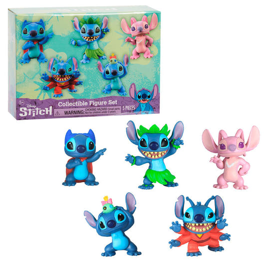 Blíster con cinco figuras Disney Stitch de 7 cm - 3
