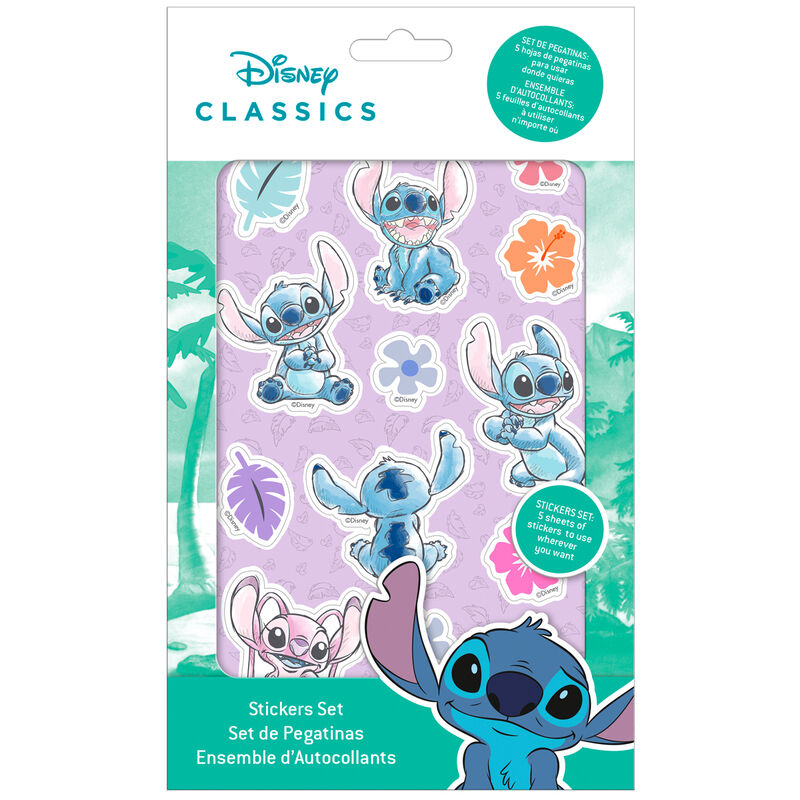 Set de pegatinas Stitch Disney con personajes y motivos tropicales - 2
