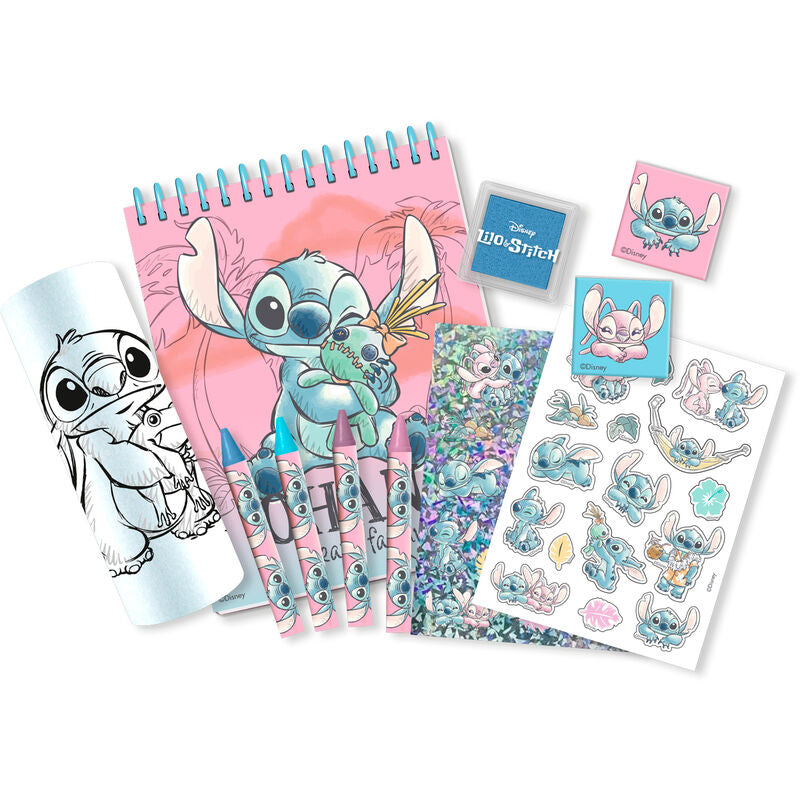 Set de papelería 3D Disney Stitch en tonos azules - 2