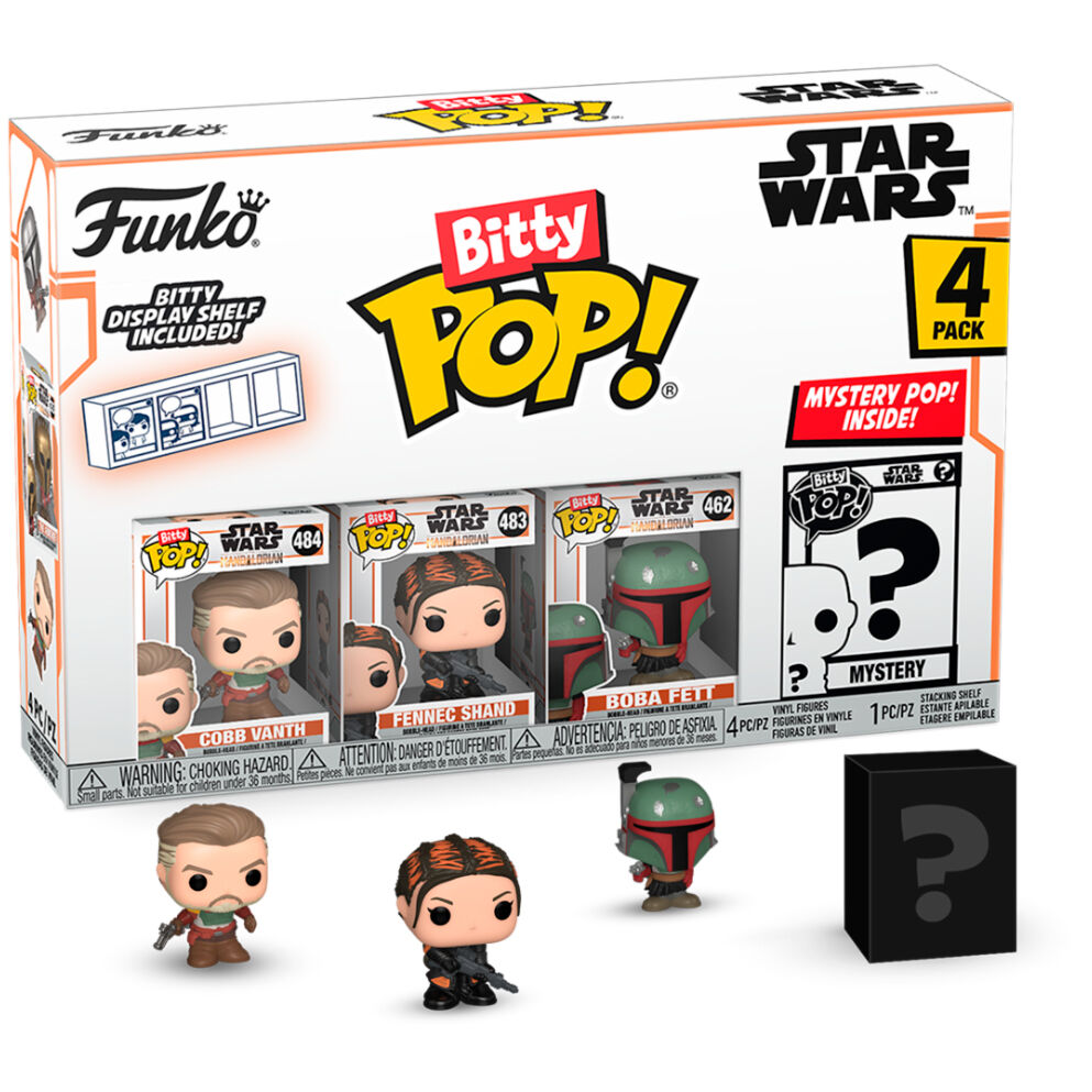 Pack Funko Bitty Pop! Star Wars The Mandalorian con Boba Fett, Fennec Shand, Cobb Vanth y figura misteriosa