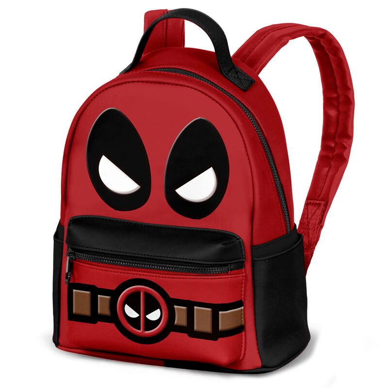 Mochila roja Chibi Deadpool Marvel con bolsillo frontal