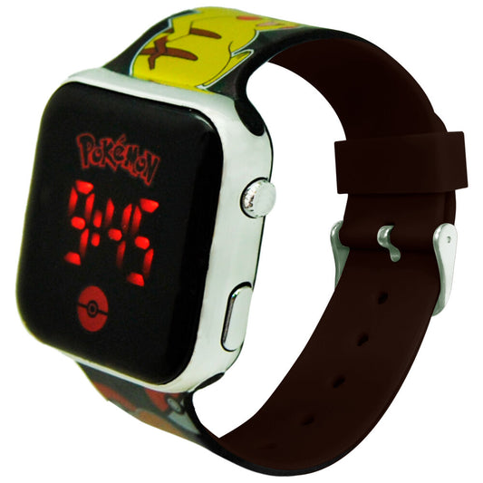 Reloj LED Pokémon con Pikachu y personajes en la correa - 2