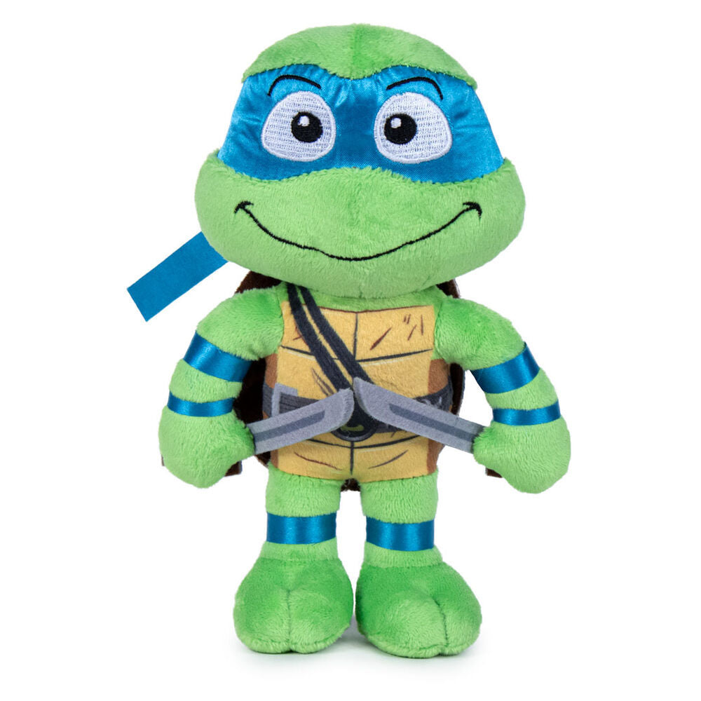 Peluche de Leonardo de Tortugas Ninja Mutant Mayhem con antifaz azul