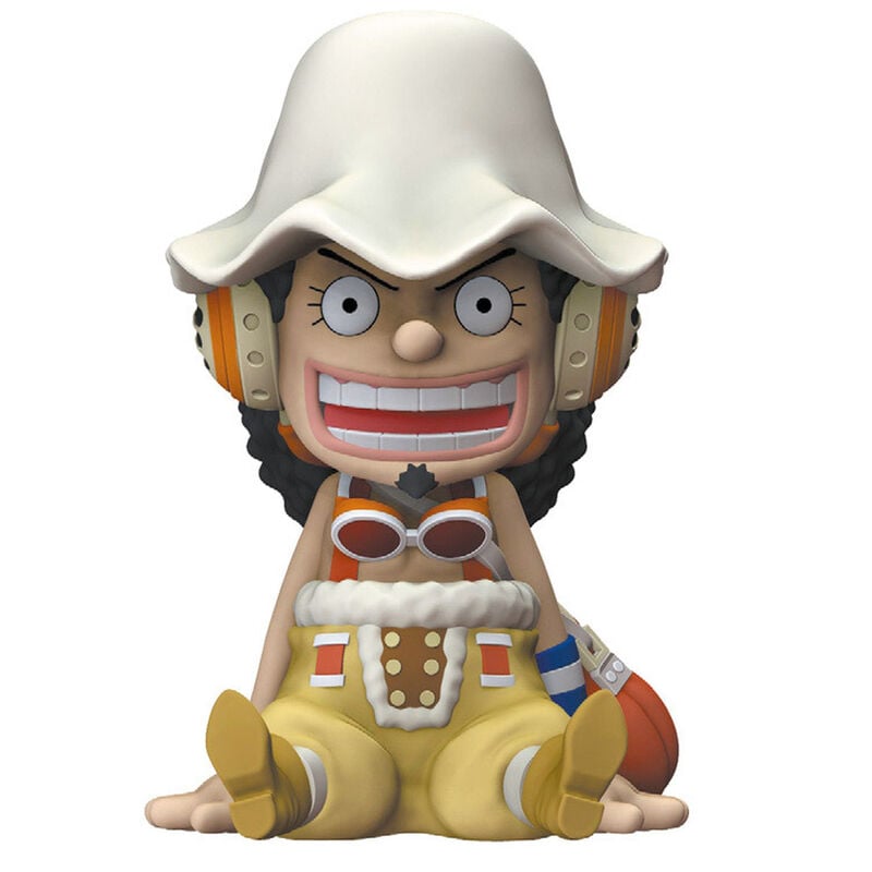 Hucha figura de Usopp de One Piece sentado