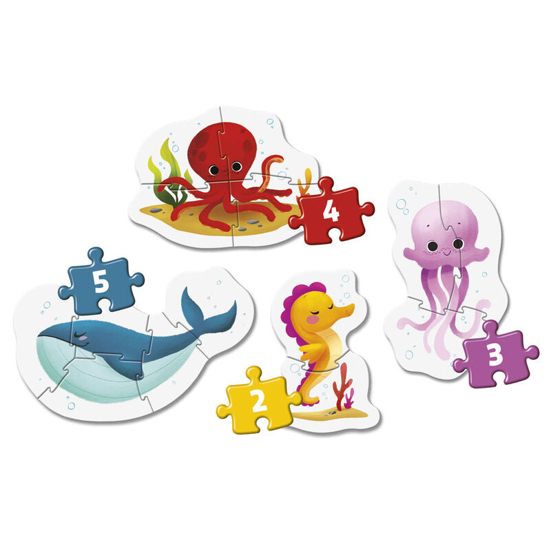 Caja de puzzles Clementoni My First Puzzles Super Color de animales marinos - 2