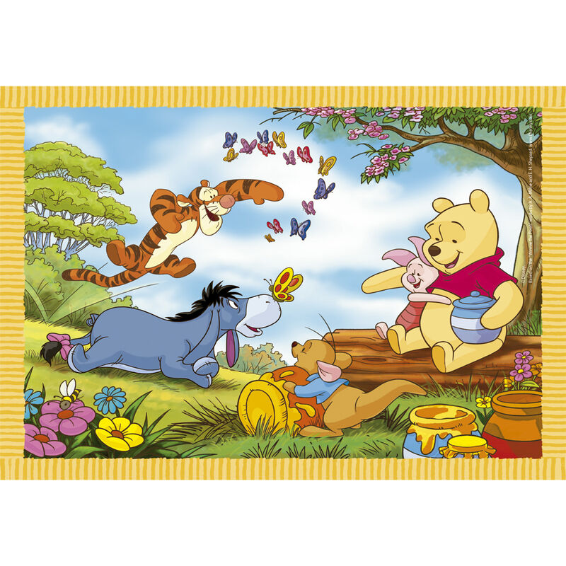 Puzzle 4 en 1 de Winnie the Pooh Disney con cuatro escenas y piezas de 12 a 24 - 2
