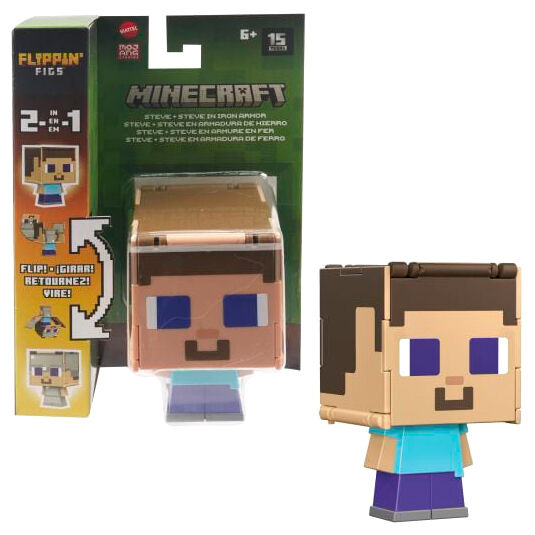 Figura transformable Minecraft Flippin Figs de MATTEL - 14