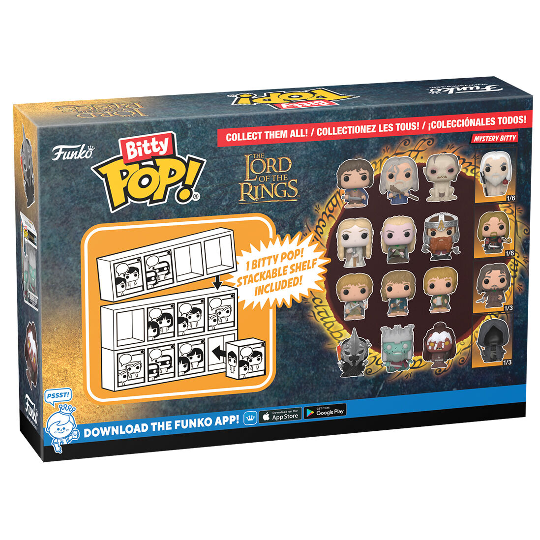 Pack de 4 FUNKO Bitty POP! de El Señor de los Anillos con Frodo, Gandalf, Gollum y figura misteriosa - 3