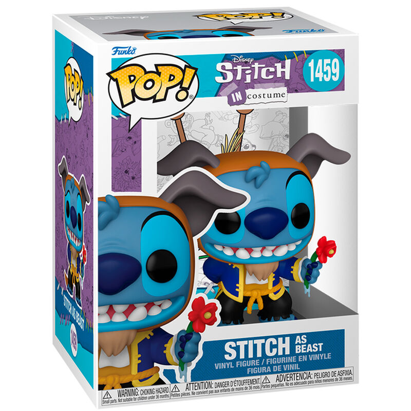 Figura Funko POP! de Stitch caracterizado como Bestia con una flor roja - 2