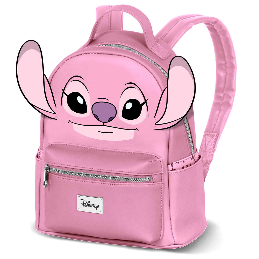 Mochila rosa Disney de Stitch Angel Face con bolsillos