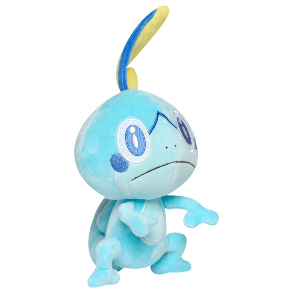 Peluche de Sobble Pokémon azul turquesa con cresta amarilla - 2
