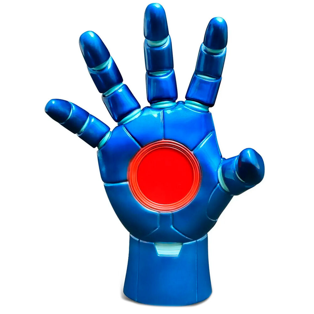 Réplica Heroic Hands de Iron Man Marvel con mano azul y detalle rojo en la palma