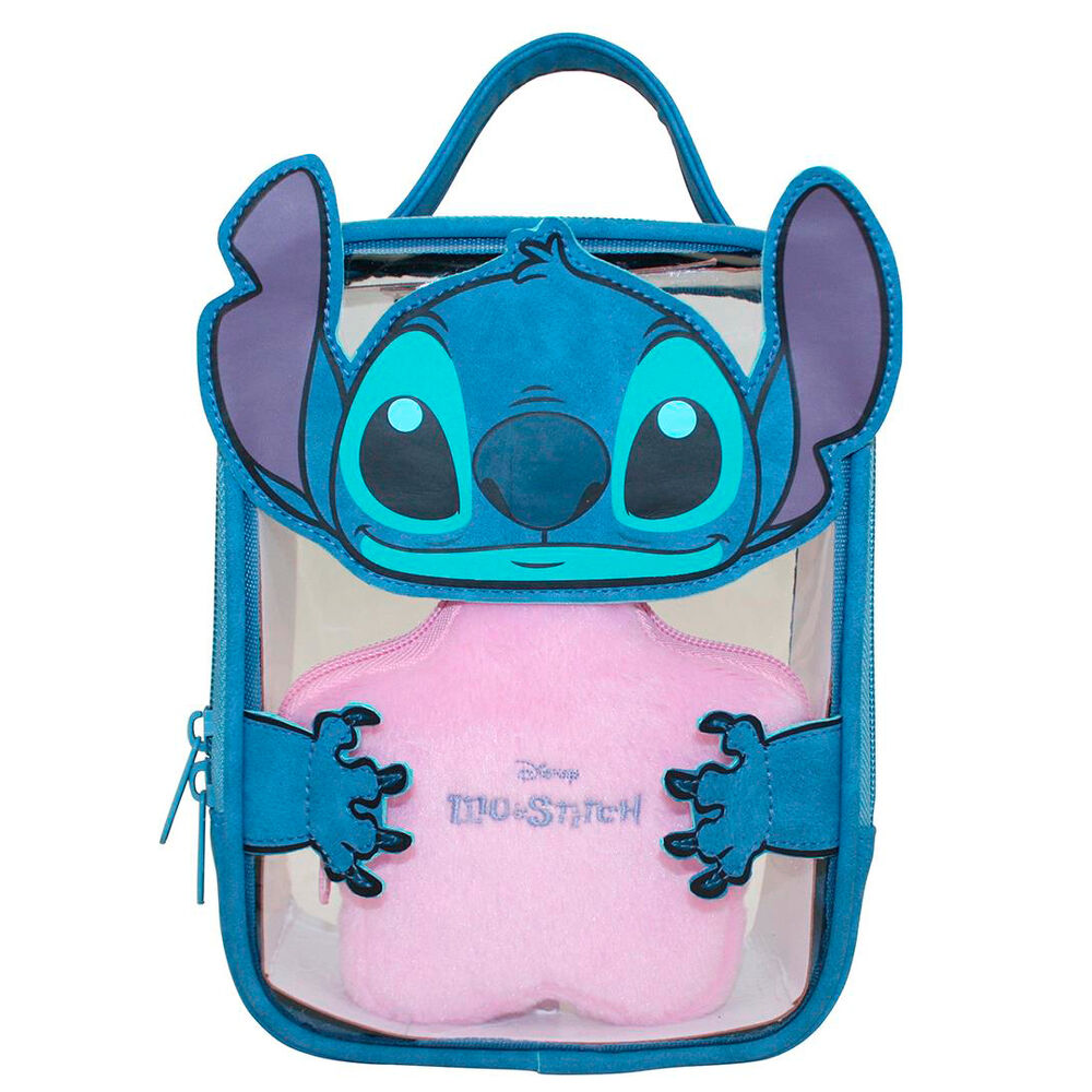 Neceser azul de Stitch Disney con frontal transparente